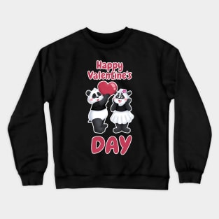 Cute Panda Couple Happy Valentine's Day Crewneck Sweatshirt